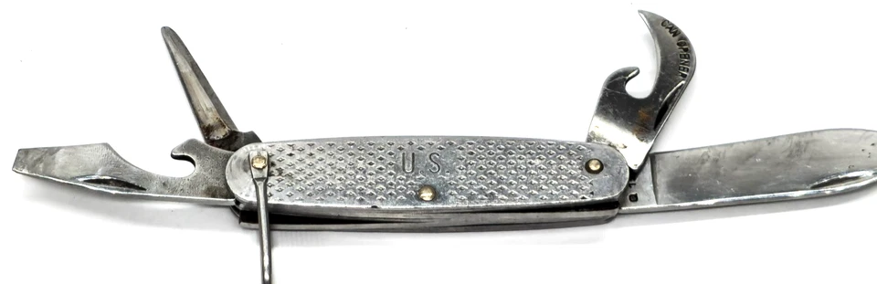 Vintage, 1986 U.S. Queen Cutlery Co. Stainless U.S Military Utility Pocket Knife - Image 3 of 4