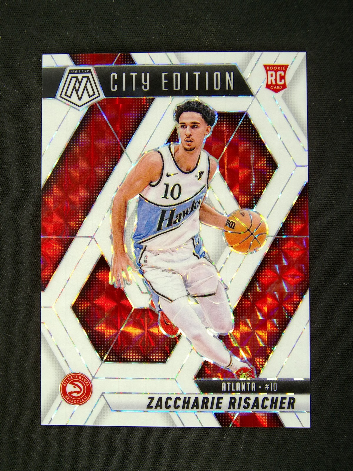 2024-25 Panini Mosaic Zaccharie Risacher #274 RC Rookie City White /25