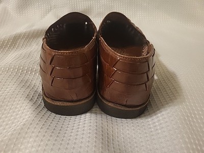 Sunsteps Men\'s 9 Brown Woven Leather Slip On Fisherman Huarache Sandals Buckle SunSteps Hand Woven Huarache Sandals Mens 9 Brown Leather  main image 2