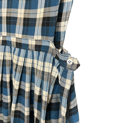 Dennis D UNIFORM Girls sz 7 Blue Black Plaid Pleated Jumper Dress Vtg - Picture 5 of 9