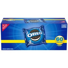 OREO Chocolate Sandwich Cookies, Kosher, 60 Snack Packs 2 Cookies Per Pack