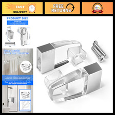 2 Pack Clear Acrylic Towel Bar Brackets with Chrome Sleeve - Shower Door Parts,