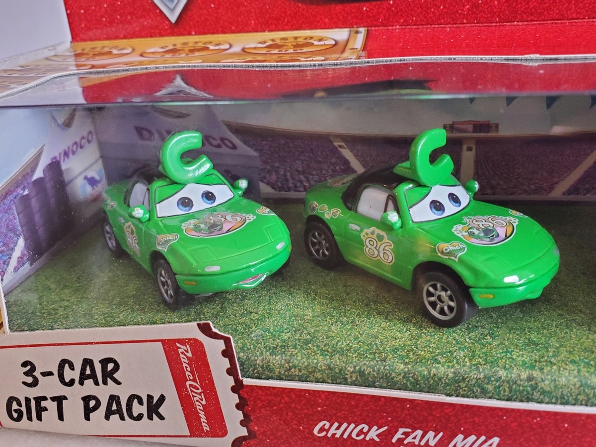 Disney Pixar Cars 3 Pack Race O Rama Chick Hicks Chick Fan Mia