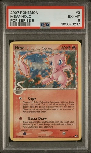 HOLO BLEED, CORRECT BACK, and SWIRL  Mew Delta Species 3/17 Pop Series 5 PSA 6