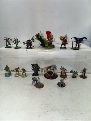 16 D&D Miniatures Lot Painted Nolzurs Deep Cuts Dwarf Elf Zombie Vampire Wizkids