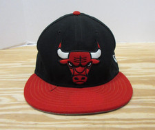 Chicago Bulls Hat Cap Fitted 7 1/2 Black Red NBA New Era 59Fifty Basketball