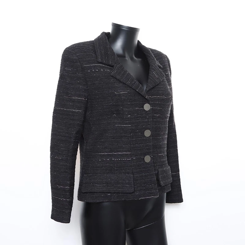 Giacca sartoriale in tweed CHANEL 99A taglia 42 nera WS8235