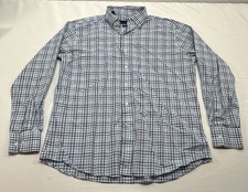 David Donahue Fusion Shirt Mens 16.5 (L) Check Plaid Check Long Sleeve Button
