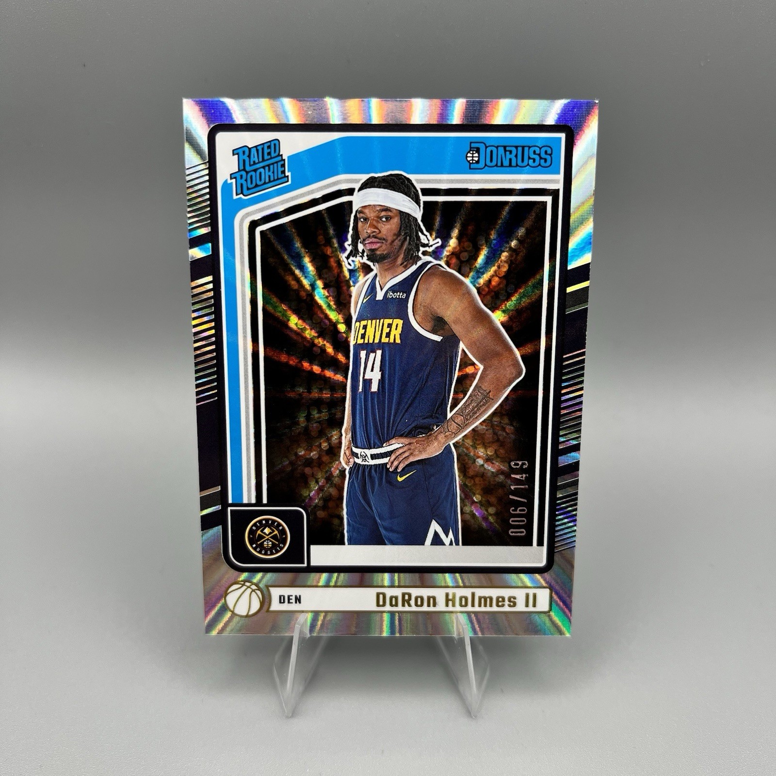 2024-25 Panini Donruss DaRon Holmes II Rated Rookie Holo Laser /149 #213 Nuggets