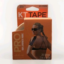 KT Tape Kinesiology Tape Pro 20 10" Pre-cut Strips Stealth Beige