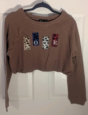 AKAIV Waffle Knit Cropped Sweater Rust Size Large
