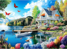 300 Pieces Puzzles for Adults  Lake House Jigsaw Puzzles  Large 300 Piece Puzz