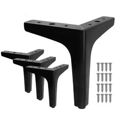 4pcs 7 Inch Furniture Legs, Modern Style Furniture Sofa Legs Metal Matte Black T