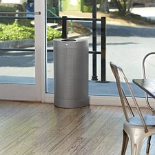 Rubbermaid Commercial Products Half Rounds Metal Trash Can - Stainless Steel