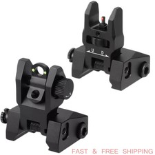 Tactical Front Rear Sight Metal Profile Flip-up Backup Folding Sights Set