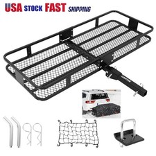 60 500lbs Cargo Carrier Hitch Mount Rear Folding Basket Rack For Suv Camping