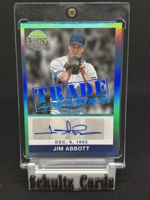 2024 Leaf A Bronx Legacy 1/1 6/6 AUTO SP JIM ABBOTT - Platinum Holofoil Spectrum