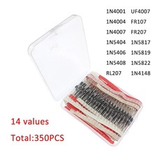 14Values Diode Assortment Kit 1N4148 1N4001 1N4007 1N5819 RL207 FR107 FR207 US