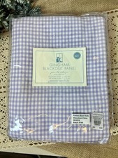 Pottery Barn Kids NWT Lavender Gingham Pole Pocket 44  Panel Curtain