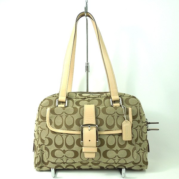 Vintage Coach Signature Brown & White Handbag Style K3J-6846