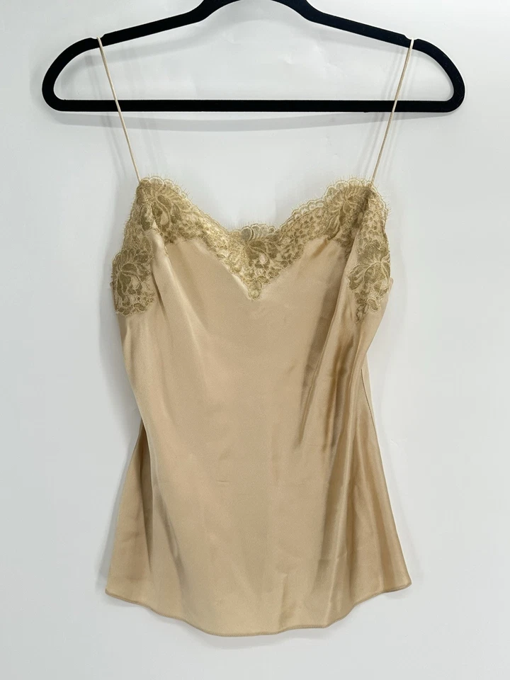 Ralph Lauren Black Label Rare 100% Silk Satin Button Down And Tank Size 8  - Image 4 of 4