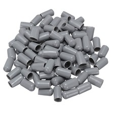 100pcs Rubber End Caps 10mm 3/8" ID Vinyl PVC Round Tube Bolt Cap Cover Grey