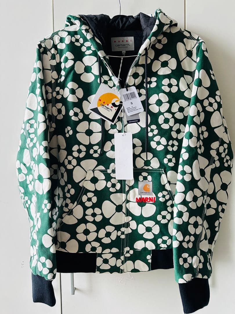 MARNI x Carhartt WIP Full Zip Hoodie Green Size S From Japan 