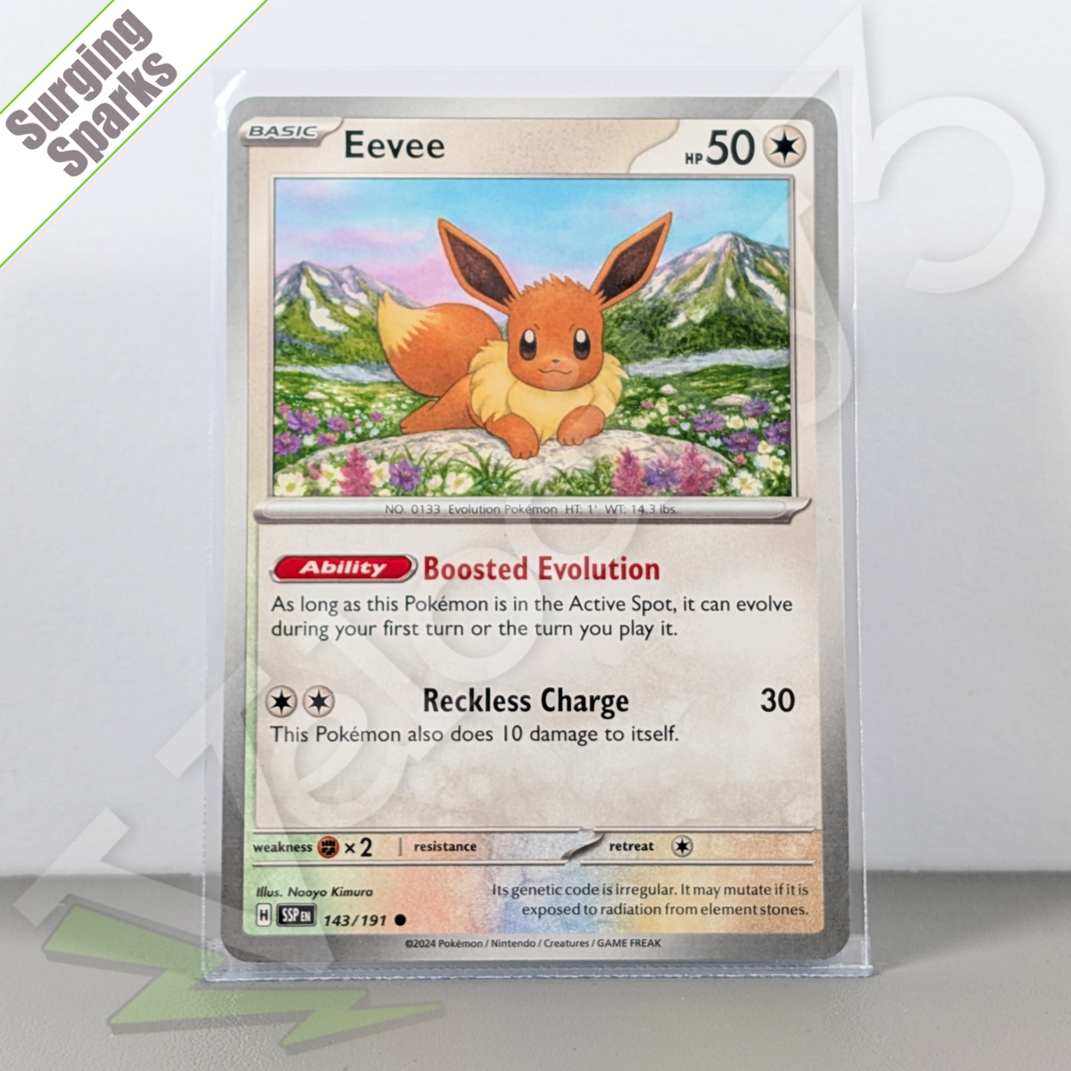 Pokemon TCG Card - Eevee 143/191 Common | Surging Sparks (2024