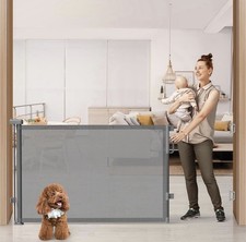 76" Retractable Baby Gate  Extra Wide/Long  Dog Gate for Wide Openings