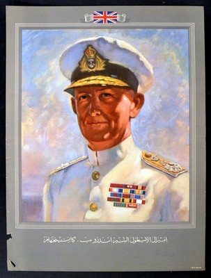 ADMIRAL DER FLOTTE SIR ANDREW B. CUNNINGHAM 1945 UK POSTER #C