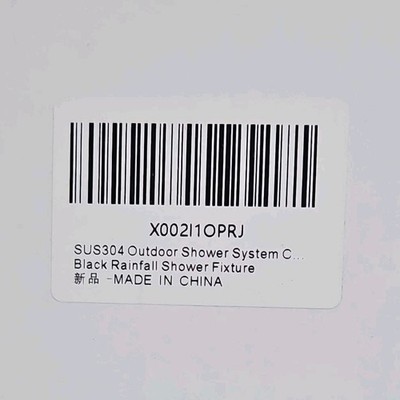SUS304 Outdoor Shower Faucet Black Round Rain Shower Head Valve Arm X0021IOPRJ