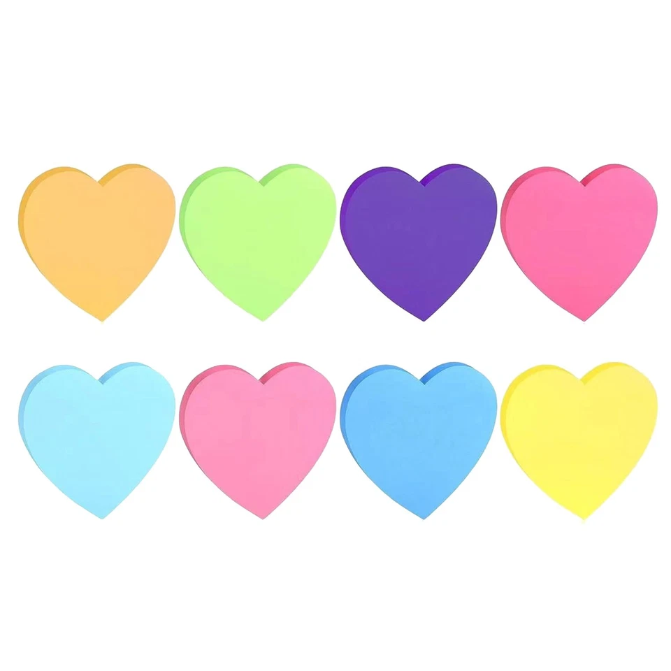 240 Sheets Sticky Notes,Heart Shaped Post it Notes,3 x 3 inch Eight Colors - Image 2 of 4