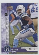 2018 Upper Deck CFL Purple 13/15 Cleyon Laing #186 0ze5