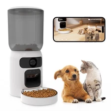 Dual Lens Pet Feeder with Camera, 1080P Video, AI Pet Detection, Night Vision...