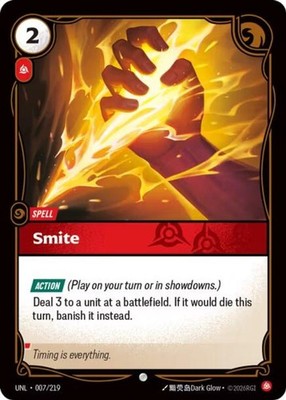 Smite 007/219 Unleashed NM Riftbound League of Legends Trading Card Game