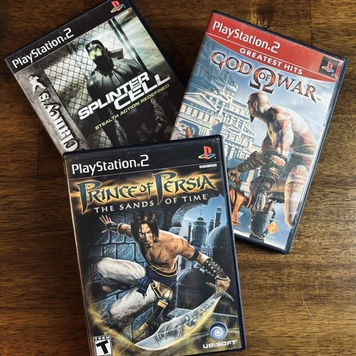 God of War + Splinter Cell + Prince of Persia w Manual PS2 | PlayStation 2 LOT