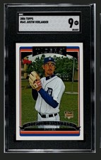 2006 Topps Justin Verlander Rookie RC #641 SGC 9 Detroit Tigers Astros Mets HOF
