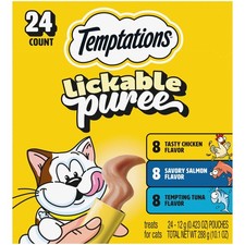 Creamy Puree Squeezable Lickable Cat Treats, Wet Cat Treats with Chicken, Sal...
