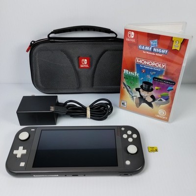 Nintendo Switch Lite Gray   256 SD Card   Tested - 3 In 1 Game - Case & Cord