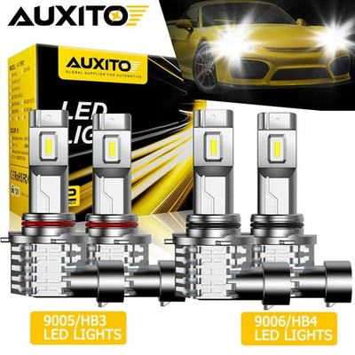 4x 9005 9006 LED Combo Headlight Bulbs 72000LM High Low Beam Kit Xenon White USA