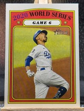 MOOKIE BETTS 2021 Topps Heritage #30 2020 World Series Game 6 Dodgers