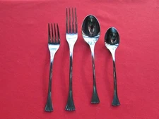 Mimosa Pattern 4 Dinner Pieces By Bon Chef 18/10 Stainless Salesman Samples