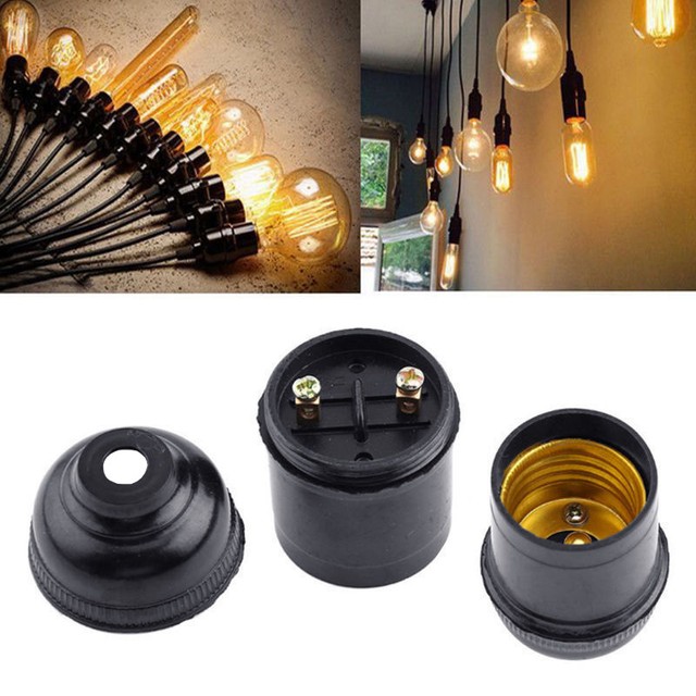 Bakelite Effect E27 Pendant Socket Period Vintage Light Bulb - E27 Pendant Bulb Holder Bakelite Effect E27 Pendant Socket Period Vintage Light Bulb - E27 Pendant Bulb Holder