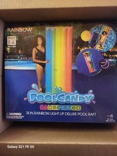 Pool candy 74" rainbow light up deluxe pool raft.