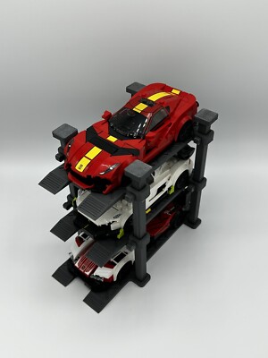 Triple Car Lift Display Stand for Lego Speed Champions Grey brand