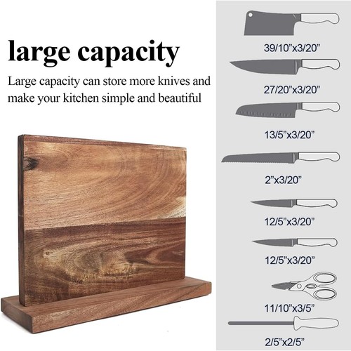 Magnetic Knife Block 12 X 10 Inch Holder Rack Double Side Magnetic Stands with - Picture 7 of 7