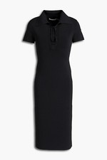 New ALICE + OLIVIA Janna lace-up stretch-knit dress In Black Size S $440