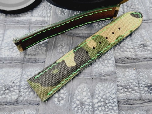 20mm/18mm Camouflage Canvas Watch Band Vintage style Military fashion - Picture 12 of 14