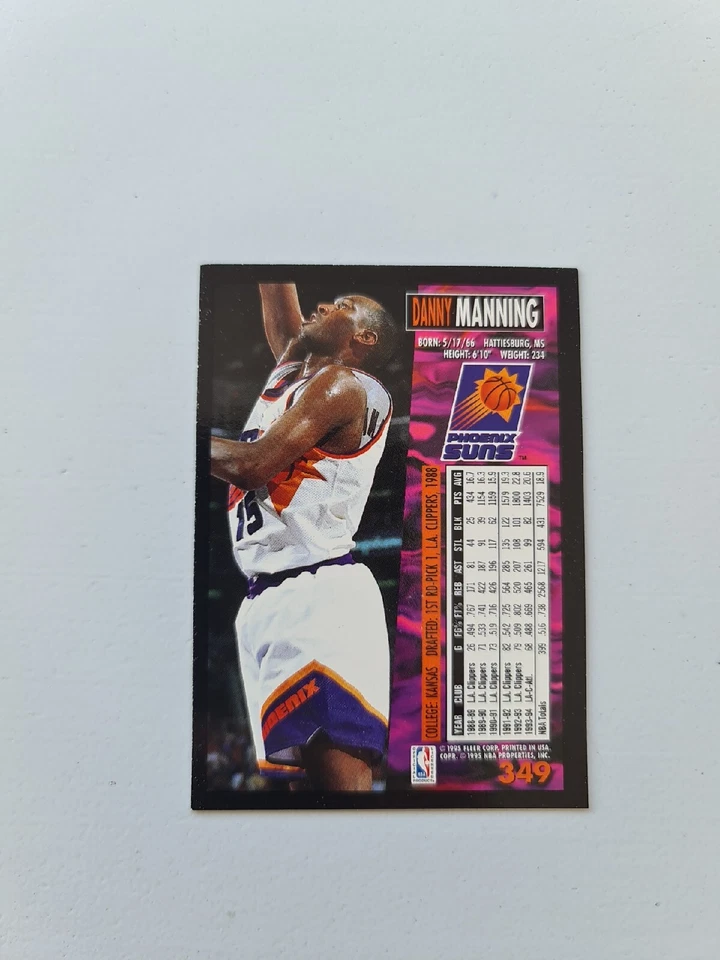 Tarjeta de baloncesto Danny Manning Phoenix Suns 94-95 Fleer #349  Foto 2 de 3