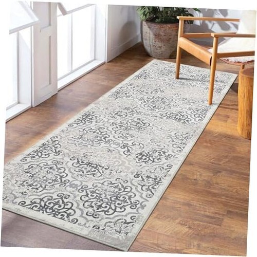 Washable Runner Rug - 2x6 Non Slip Rug Runners for Hallways 2' x 6' Grey